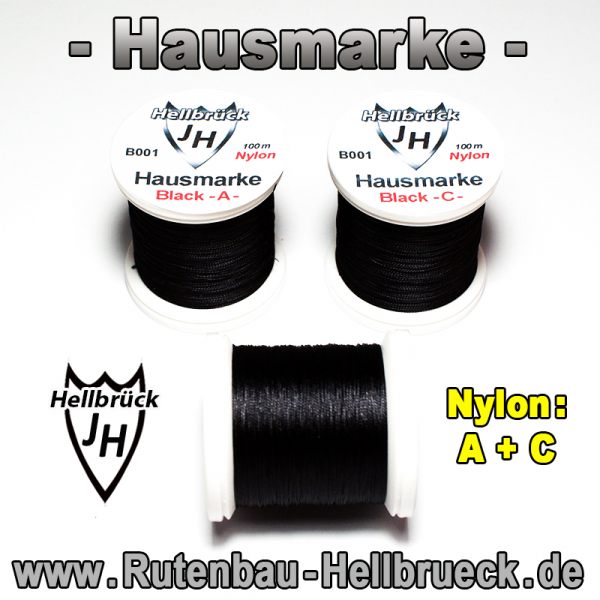 Bindegarn - Nylon - Unsere Hausmarke - Farbe: Black -A & C -